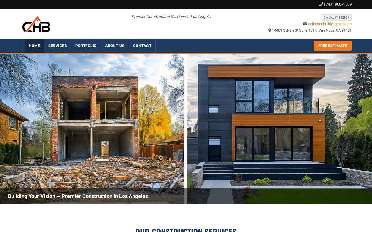 Cali Home Build portfolio